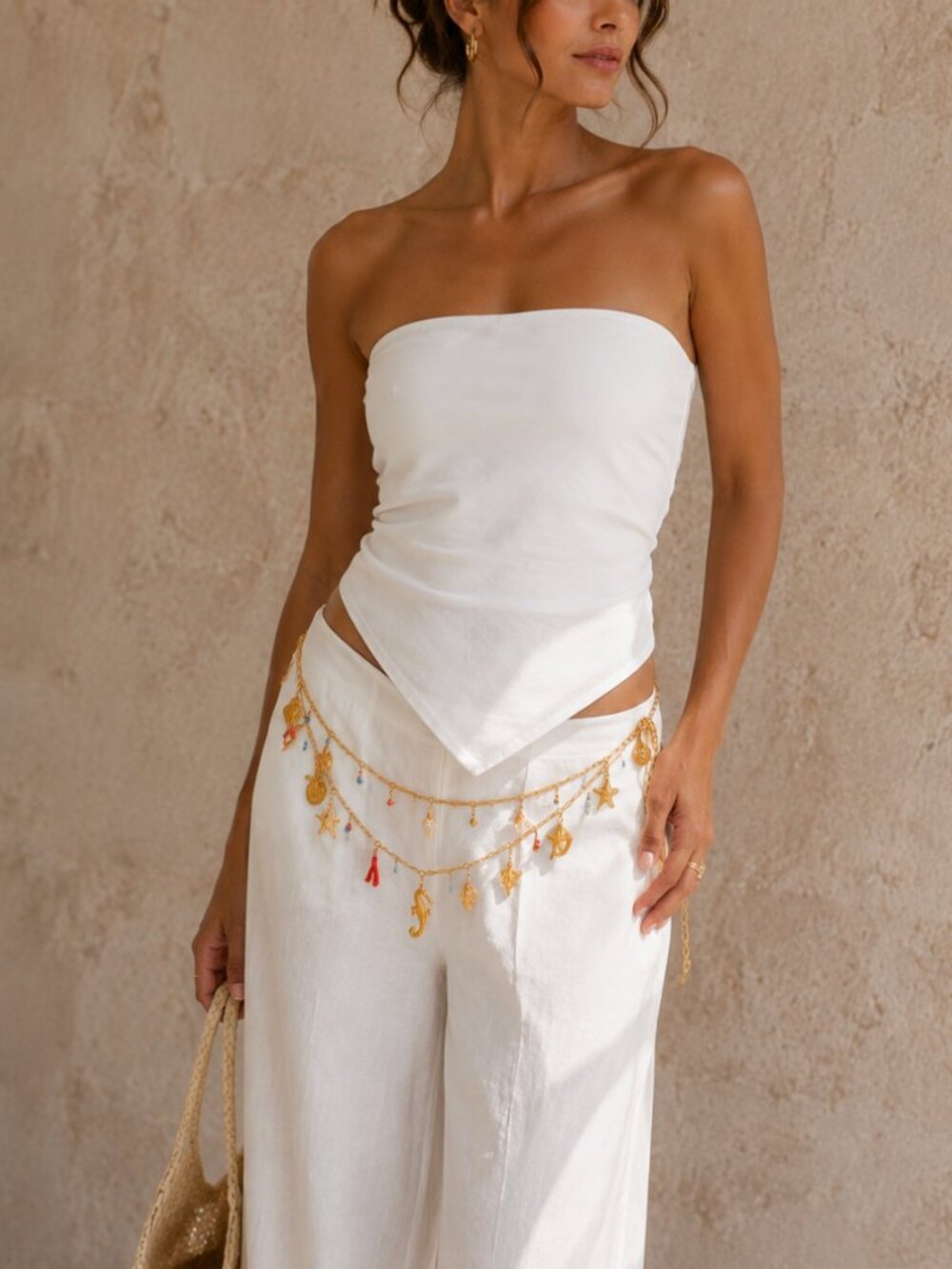 Zara Gold Tone Sea Charm Belt / Body Chain